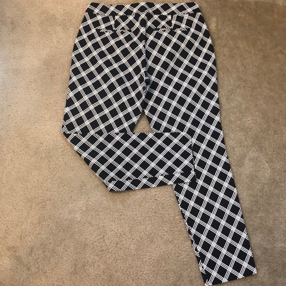 Black Patterned Columnist Pants Express - Picture 1 of 4